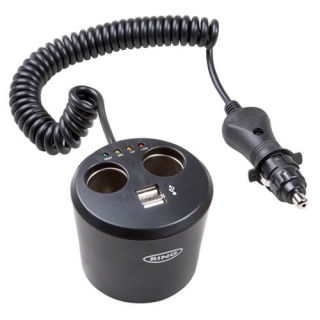 Adaptér kulatý 2 x 12V a 2 x USB